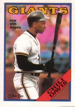 1988 O-Pee-Chee Baseball Cards 015      Chili Davis#{Now with Angels